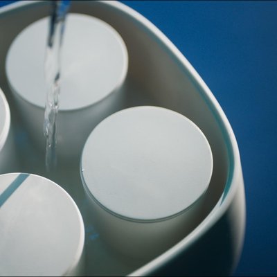 Close-up of homemade yogurt preparation using GutSmart